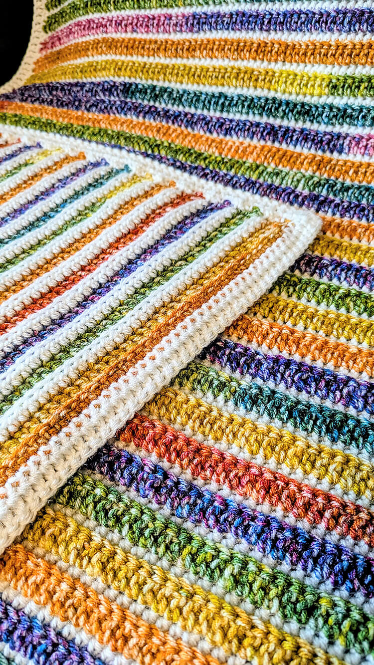 Crochet Prism Blanket Front and Back View