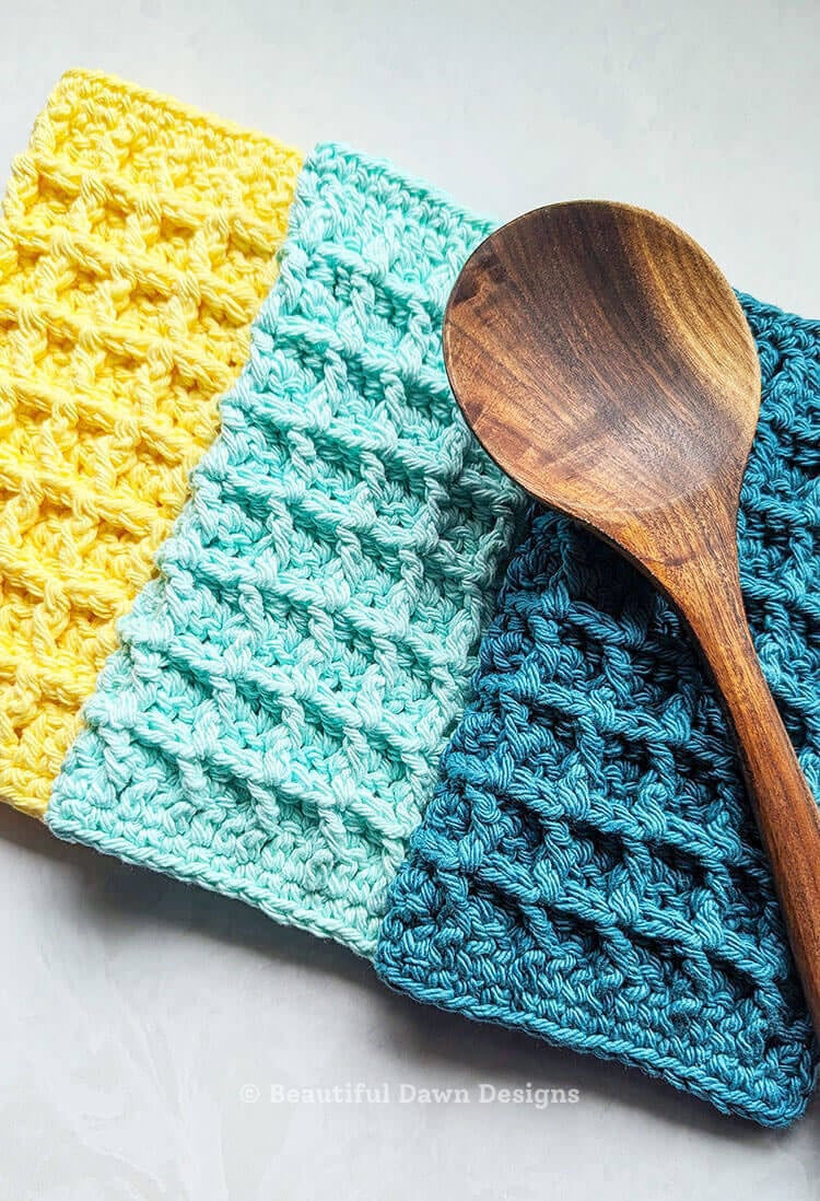 waffle stitch dishcloth