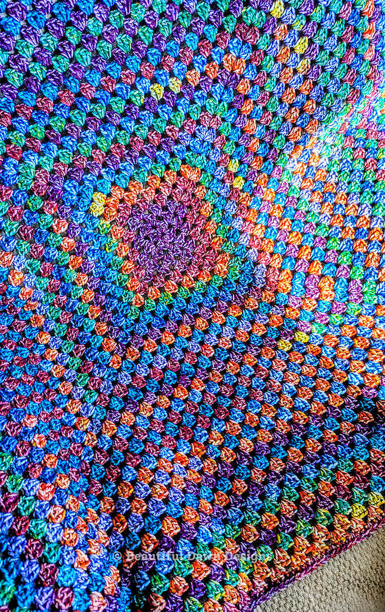 Giant Granny Square Blanket on Chair