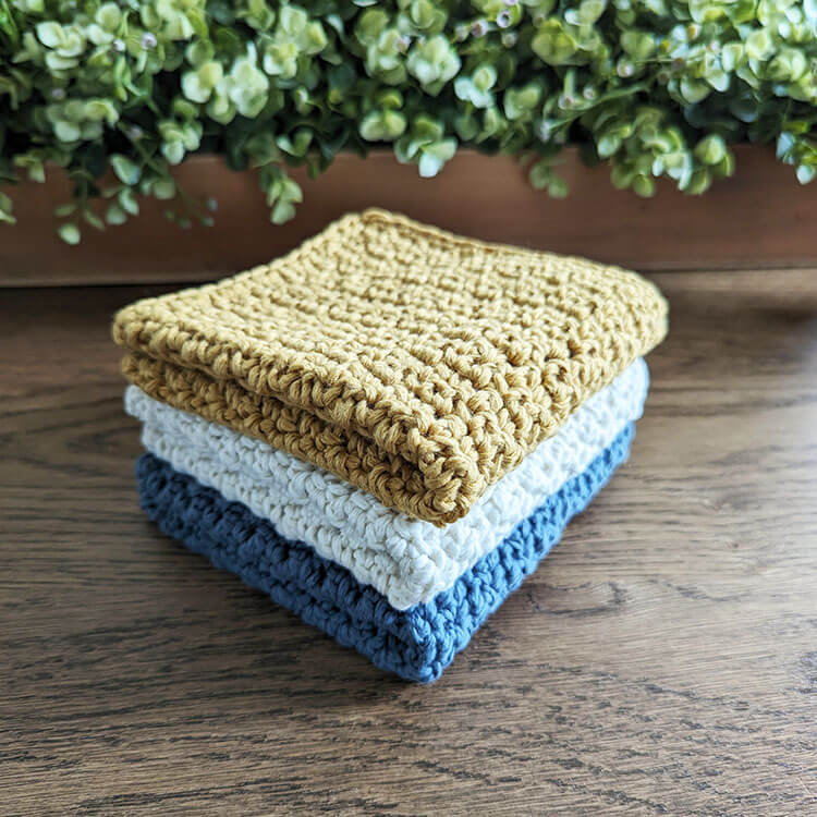 Modern Textured Crochet Dishcloths featured