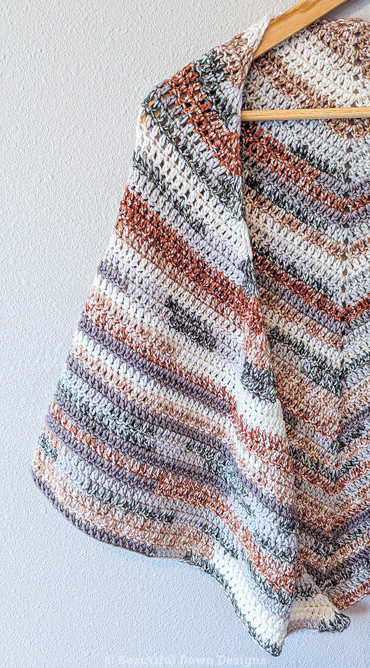 Double Crochet Triangle Shawl Close Up View