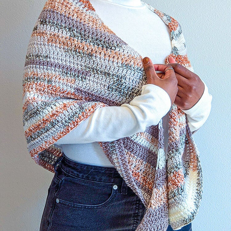 double crochet shawl feature