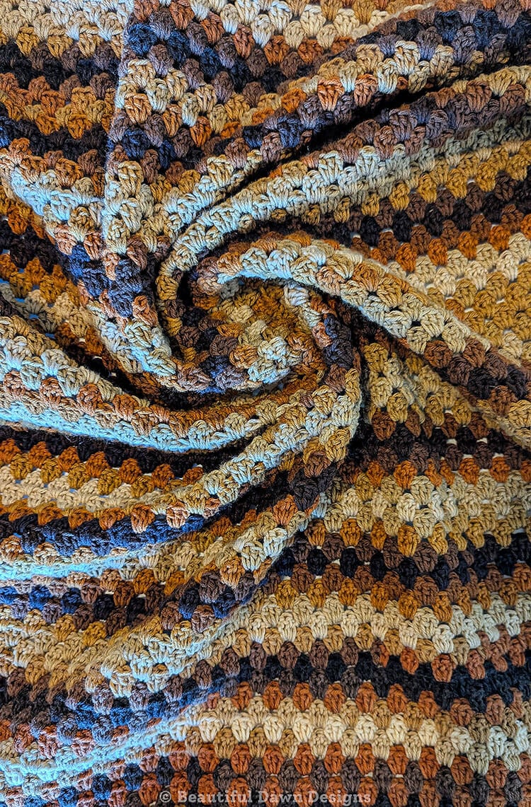 Vintage Granny Stripe Blanket Close Up View