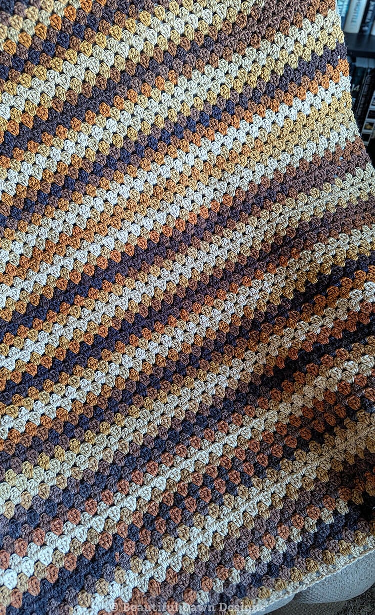 Vintage Granny Stripe Blanket on Chair
