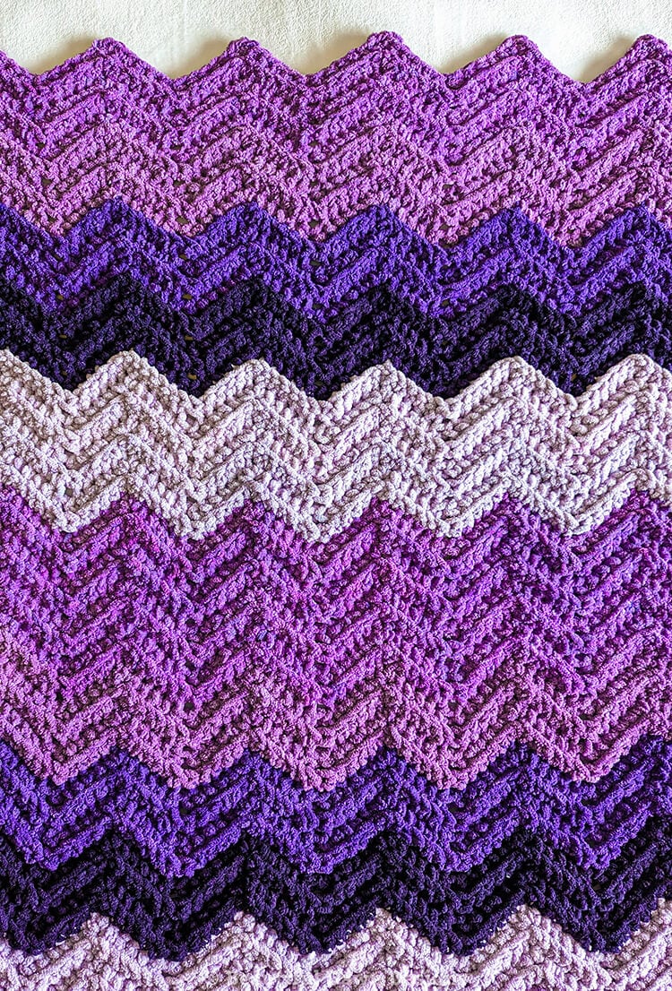 Ombré Chevron Blanket 1