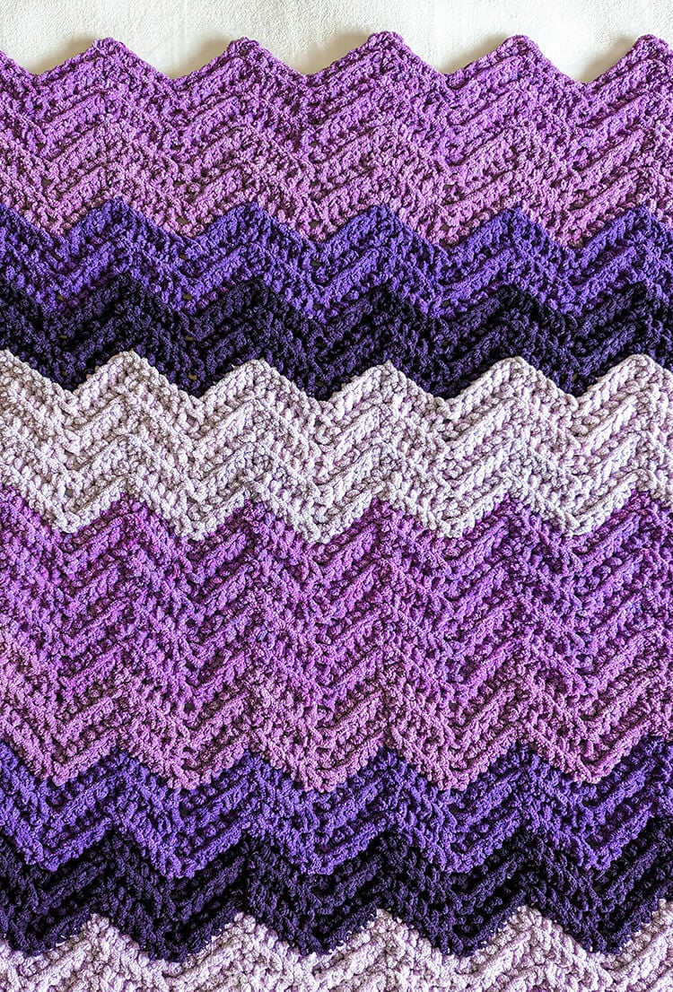 Ombre Chevron Blanket