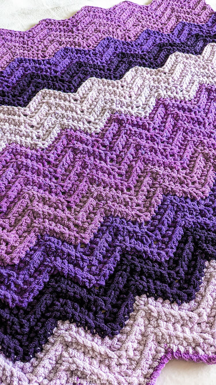 Ombre Chevron Blanket
