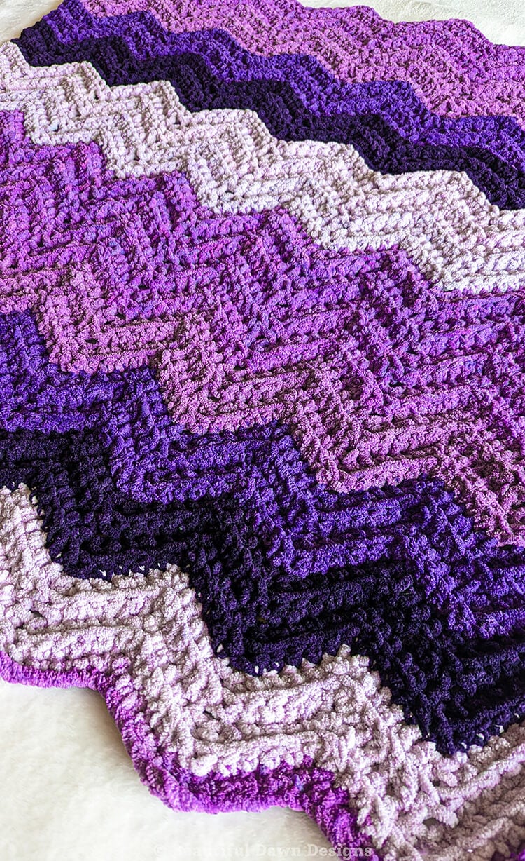 Ombré Chevron Blanket 3