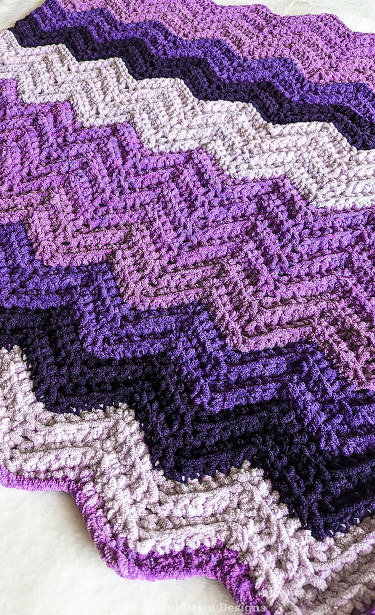 Ombre Chevron Blanket