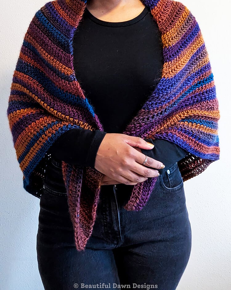Sunset Peaks Triangle Shawl Crochet Pattern