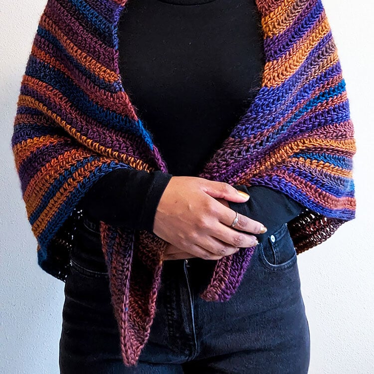 sunset peaks triangle shawl