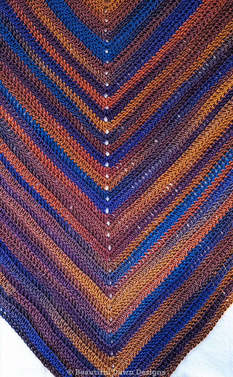 Sunset Peaks Triangle Shawl Crochet Pattern