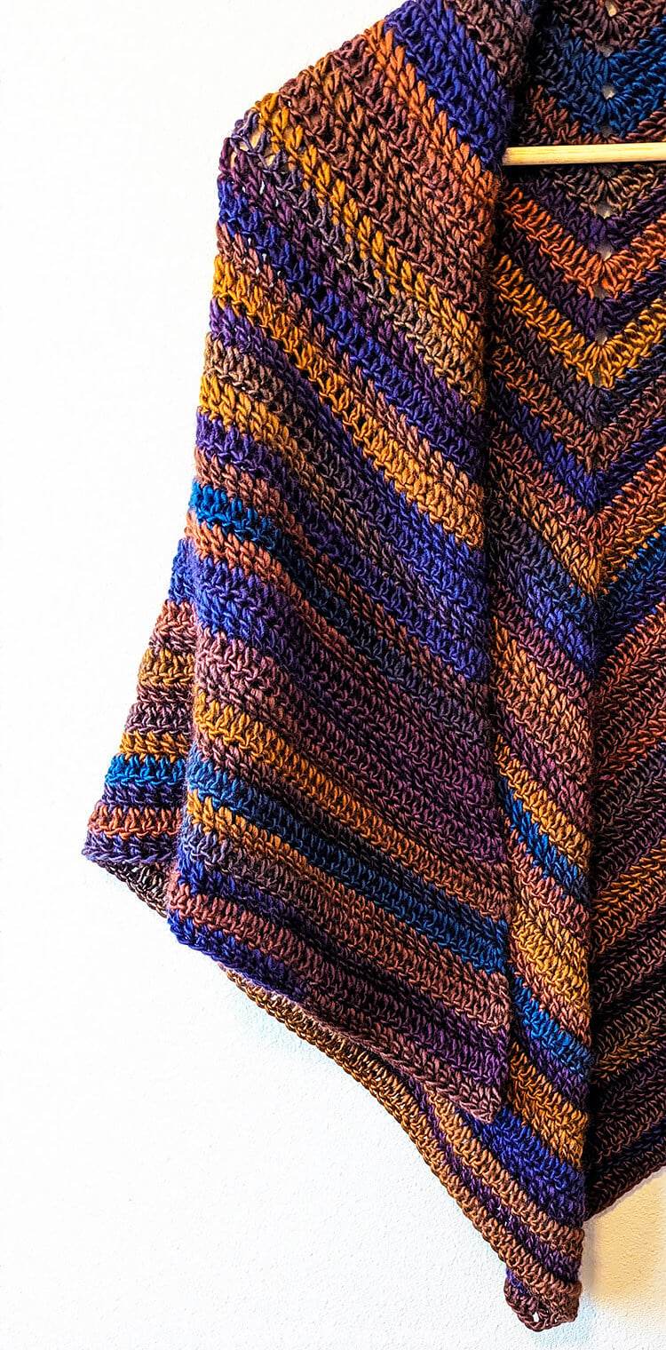 Sunset Peaks Triangle Shawl Crochet Pattern